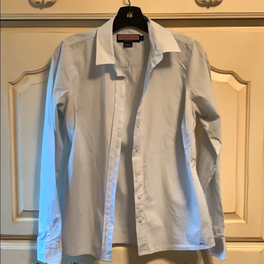 Vineyard Vines Fitted Striped Blouse